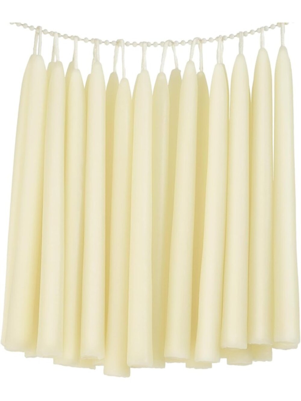 24 Pack Dripless 10-Inch Natural Beeswax Taper Candles - Off White Home Decor